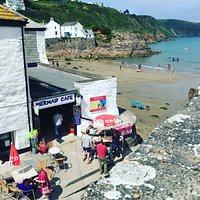 The Mermaid Cafe in Gorran Haven, seen from above