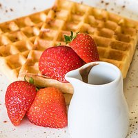 Delcious Belgian Waffles freshly prepared in house