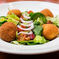 The Ruby Slipper Salad with fried goat cheese balls!