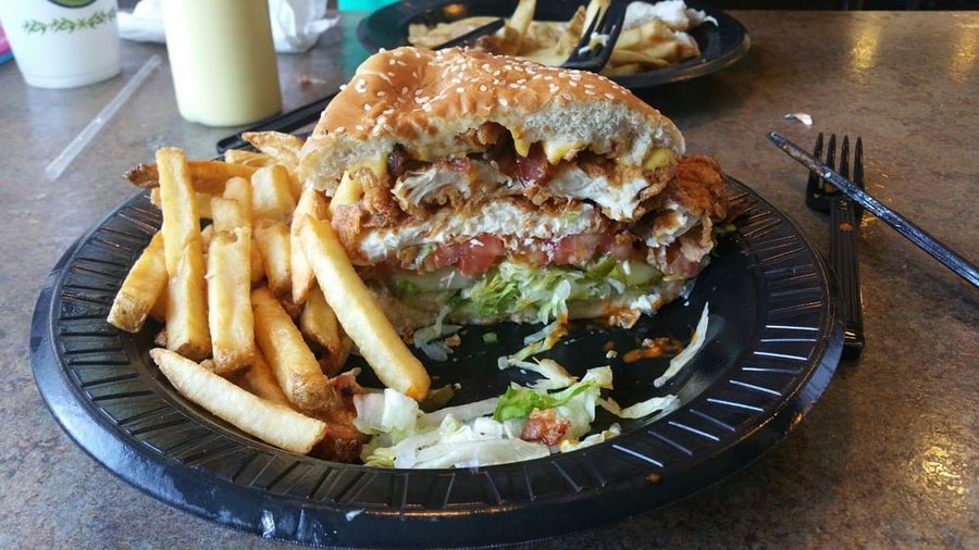 fried chicken club - huge!
