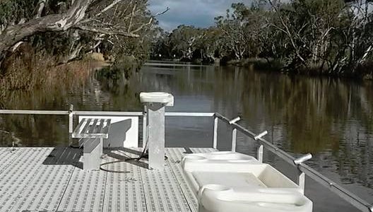Wharf with fish cleaning tables & seats