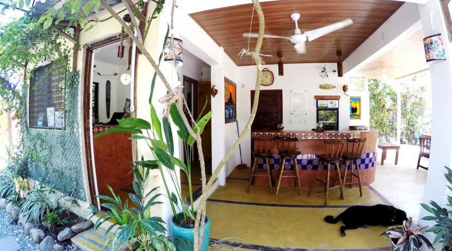 bar and patio area