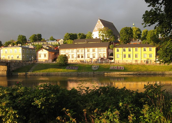 Looking across the river to the old town of Porvoo.