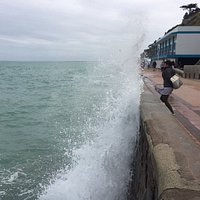 Enjoy crashing waves during high tides