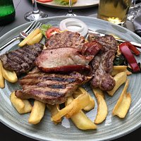 See brass and mixed grill plate