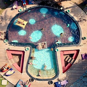 Drone shot of our iconic pool