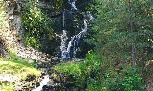 Waterfall behind Fiest Creek Restaurant