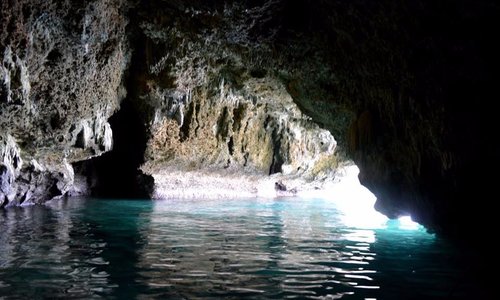Mesmerizing color of the waters inside Baras Cave