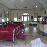 Counters and rest area inside the stadium