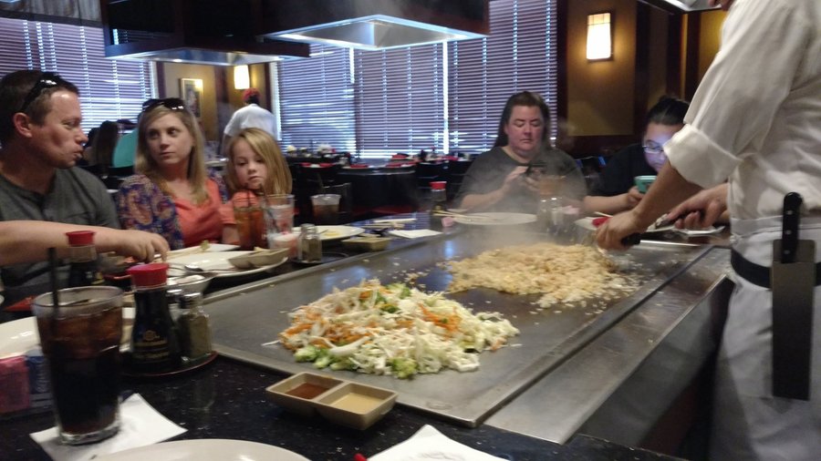 View from our seat .,. of the Hibachi table