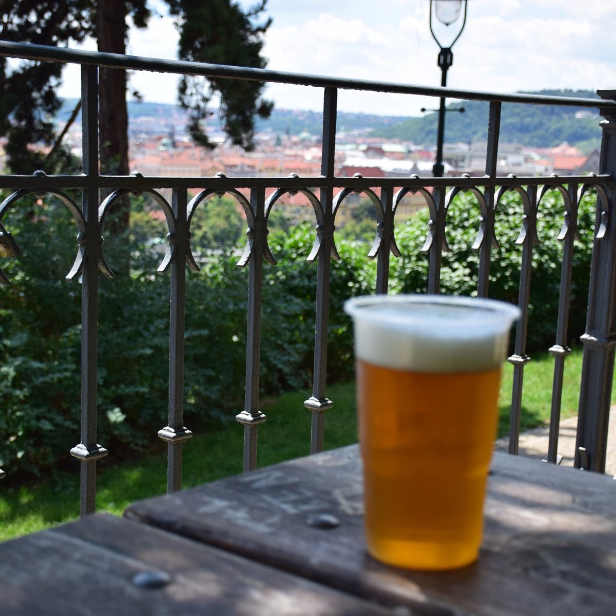 top 104+ Pictures letná beer garden overlooks the vitava river in this european city. Superb