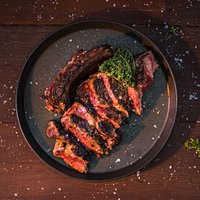 Medium rare ribeye