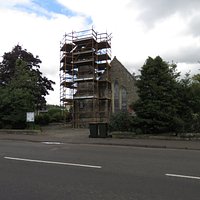 scaffolding on bell tower