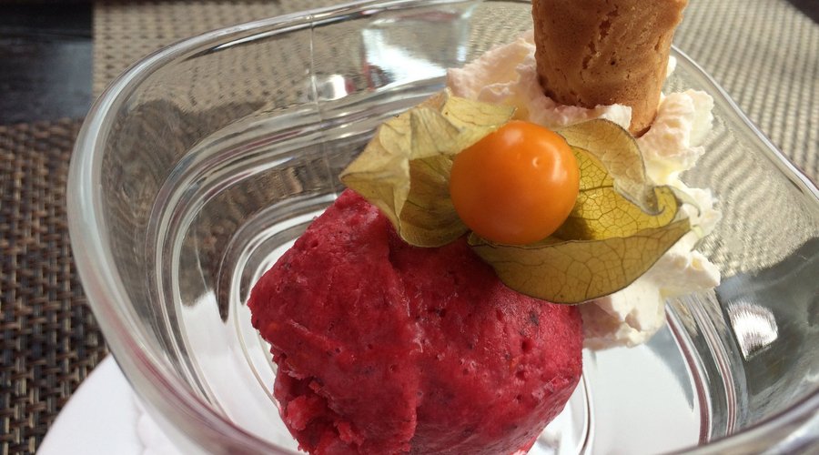 Homemade raspberry sorbet. Amazing!!!!