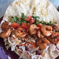 Inside the blackened shrimp taco...