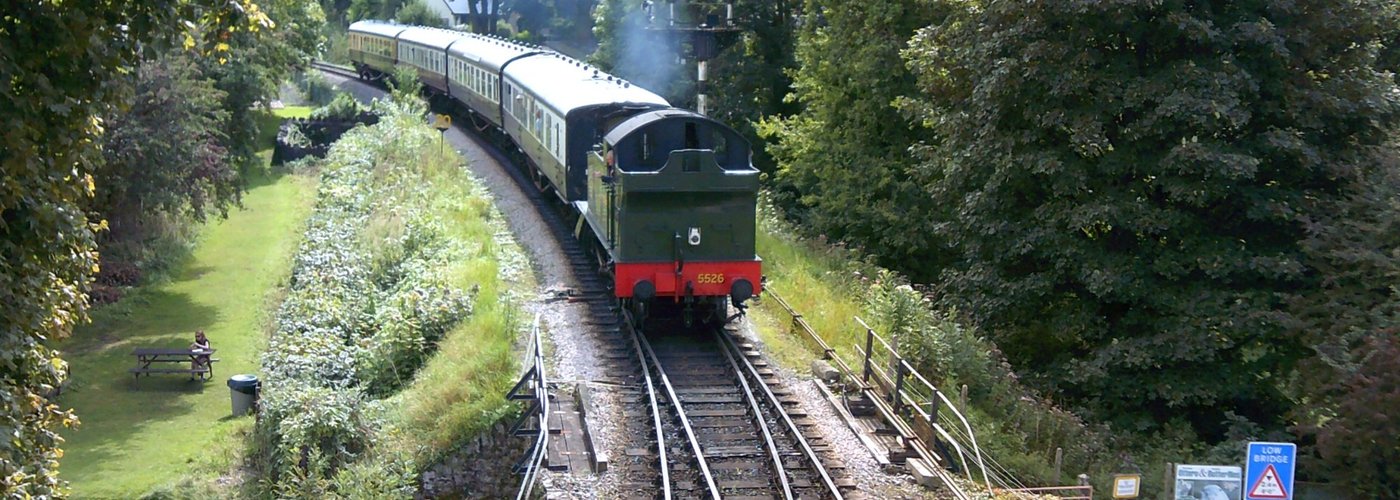 Train coming into Buckfastleigh Station.