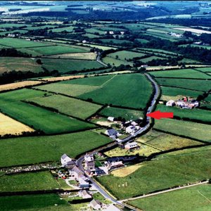 Aerial view of site and surrounding area
