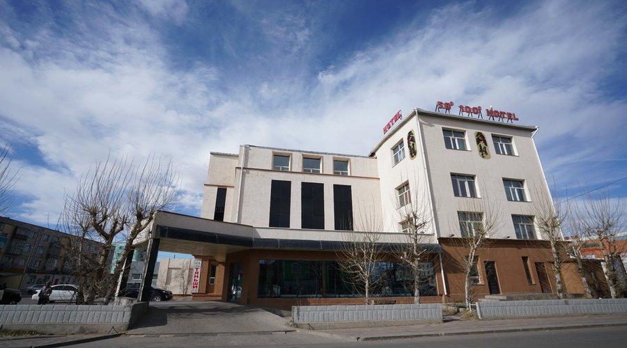 exterior view with clouds