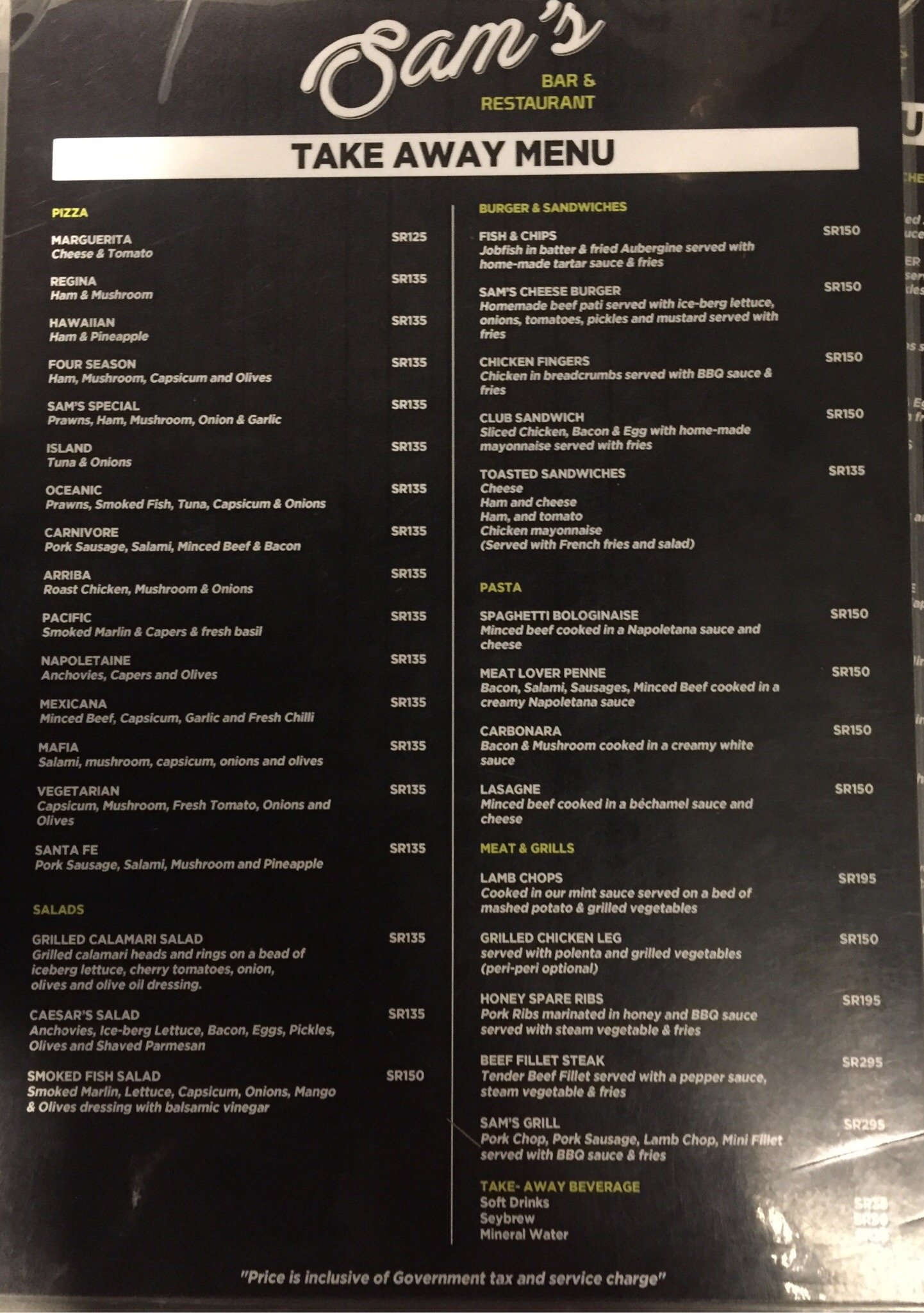 Sam's pizzeria discount