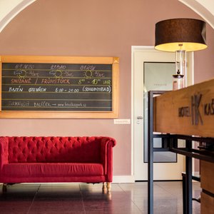 Hotel Kasperk in Kasperske Hory, image may contain: Home Decor, Rug, Cushion, Furniture