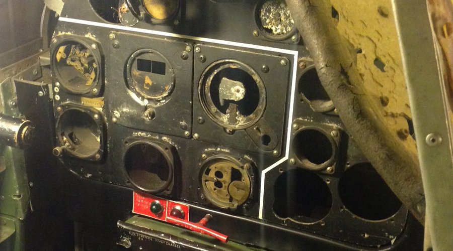 Inside the cockpit of the recovered wreckage