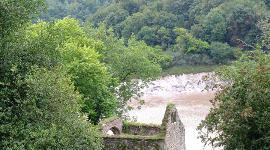 Looking down onto the chapel and the River Wye from the nature reserve