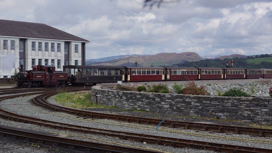 Train arriving at Portmadog