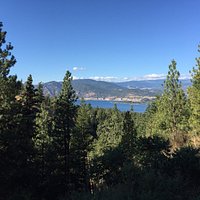 View of the Okanagan valley and lake from the trail