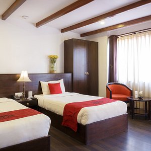Dalai-La Boutique Hotel in Kathmandu, image may contain: Hotel, Resort, Bed, Furniture