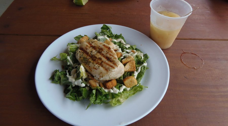 Grilled chicken Caesar salad at Willy T's, Bight Bay, Norman Island, BVI