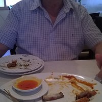 All plates empty, fantastic food.