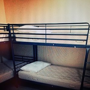 bunk beds in the 10 bed male room