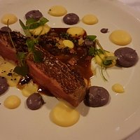 magres de canard, duo de purées