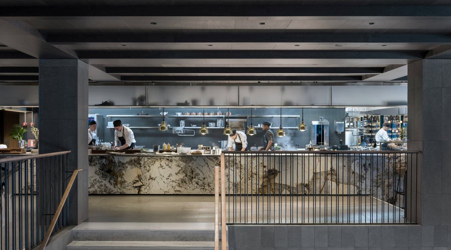 At Six Dining room kitchen