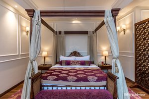 The Astor Hotel Kolkata in Kolkata (Calcutta), image may contain: Furniture, Indoors, Bedroom, Bed