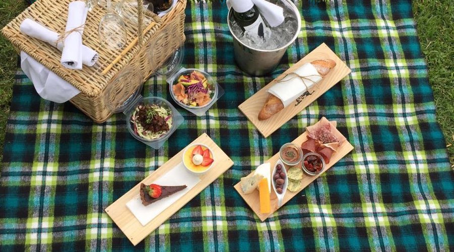 Summer picnic in the garden.