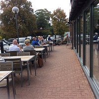 The outside seating area