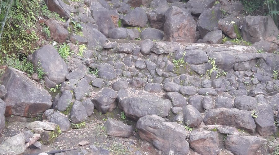 waterfall with no water in rainy season