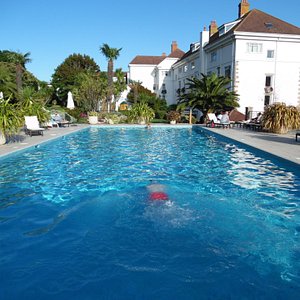 St. Brelades Bay Hotel in Jersey, image may contain: Hotel, Villa, Resort, Swimming
