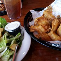 Salad and Chicken Wings