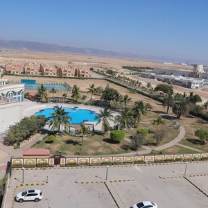 Pool and parking area 
