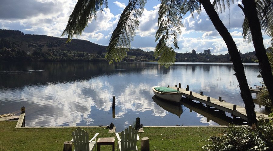 How listed as The Love Shack on lake Rotoiti, Rotorua district. 