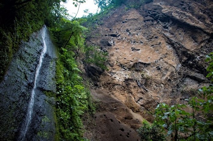Waterfall next to the nesting area of the chocoyero