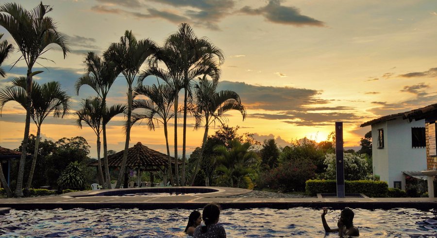 Gorgeous sunset in finca hotel Los Buganviles