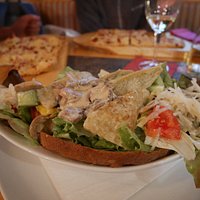 Salat Kaktus” that is made from Maultaschen with mushroom crème sauce.