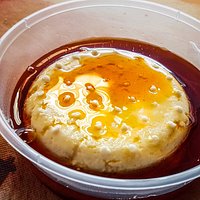 Cheese with honey and caramel