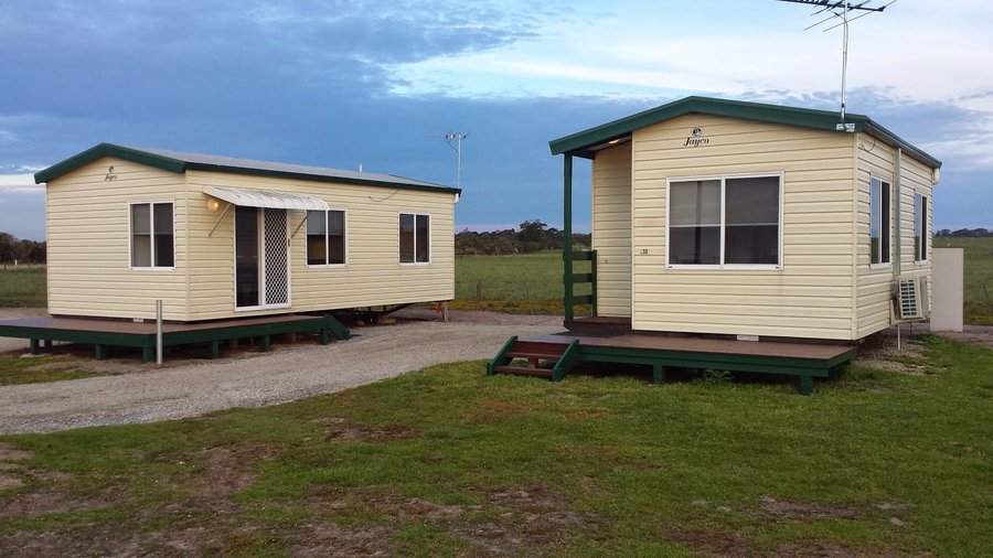 Two of our 3 cabins - one bedroom ensuite cabins with a double sofa bed as well