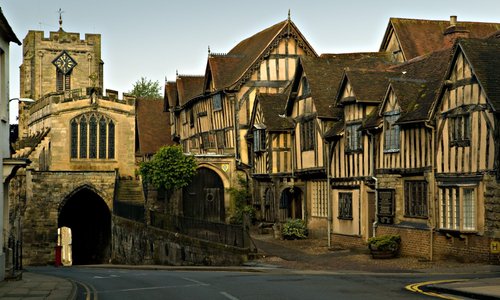 Evening view of The Lord Leycester Hospital