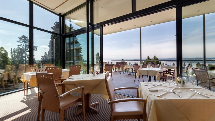 Das Restaurant mit Blick auf den Bodensee