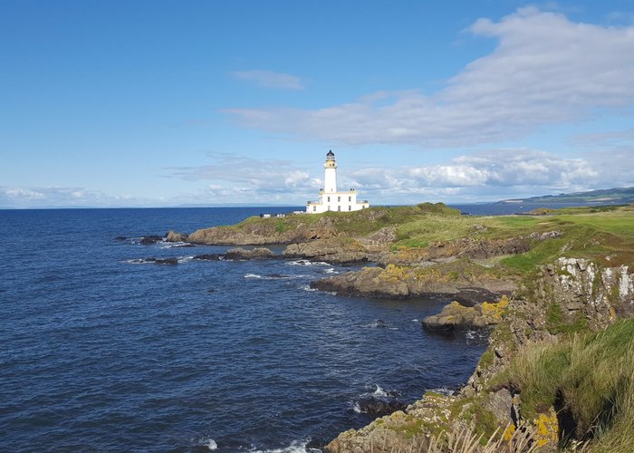 from the 9th tee looking at the lighthouse 